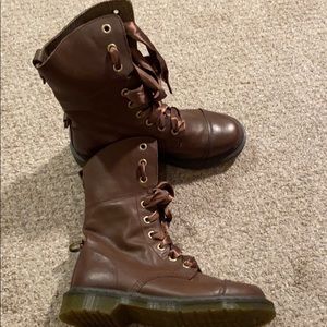 Brown lace up Dr. Martens